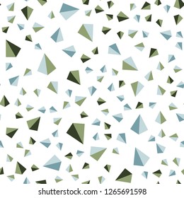 Light Blue, Green vector seamless, isometric background with triangles. Glitter abstract illustration with triangular shapes. Template for business cards, websites.