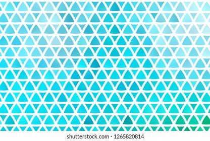 Light Blue, Green vector seamless texture in triangular style. Illustration with set of colorful triangles. Pattern for trendy fabric, wallpapers.