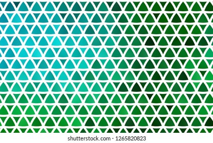 Light Blue, Green vector seamless cover in polygonal style. Modern abstract illustration with colorful triangles. Design for textile, fabric, wallpapers.