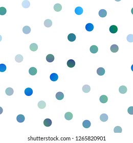 Light Blue, Green vector seamless background with bubbles. Modern abstract illustration with colorful water drops. Beautiful design for your business natural advert.