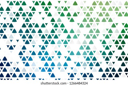Light Blue, Green vector seamless layout with lines, triangles. Glitter abstract illustration with triangular shapes. Pattern for design of window blinds, curtains.