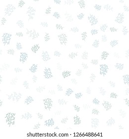 Light Blue, Green vector seamless elegant template with leaves, branches. Glitter abstract illustration with leaves and branches. Pattern for design of window blinds, curtains.