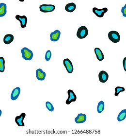 Light Blue, Green vector seamless layout with circle shapes. Modern abstract illustration with colorful water drops. Pattern for design of fabric, wallpapers.