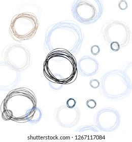 Light Blue, Green vector seamless texture with disks. Illustration with set of shining colorful abstract circles. Pattern for trendy fabric, wallpapers.