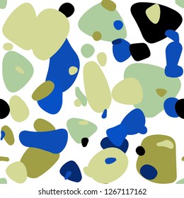 Light Blue, Green vector seamless backdrop with dots. Beautiful colored illustration with blurred circles in nature style. Template for business cards, websites.