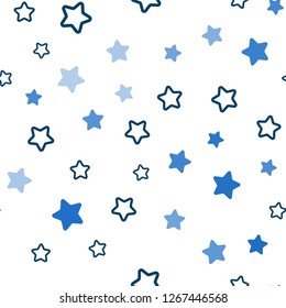 Light Blue, Green vector seamless pattern with christmas stars. Stars on blurred abstract background with gradient. Pattern for trendy fabric, wallpapers.