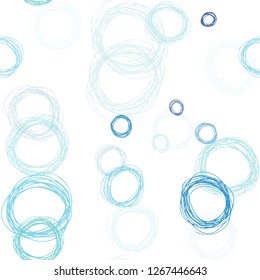 Light Blue, Green vector seamless cover with spots. Blurred decorative design in abstract style with bubbles. Pattern for trendy fabric, wallpapers.