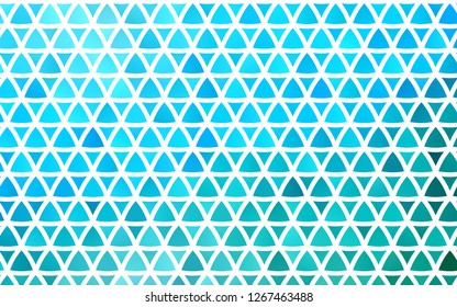 Light Blue, Green vector seamless texture in triangular style. Beautiful illustration with triangles in nature style. Design for textile, fabric, wallpapers.