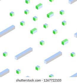 Light Blue, Green vector seamless, isometric backdrop with rhombus. Modern abstract illustration with colorful rectangles. Template for business cards, websites.
