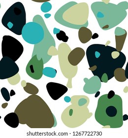 Light Blue, Green vector seamless template with circles. Blurred bubbles on abstract background with colorful gradient. Pattern for design of fabric, wallpapers.