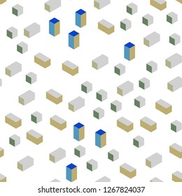 Light Blue, Green vector seamless, isometric background with rectangles. Illustration with set of colorful rectangles. Design for textile, fabric, wallpapers.