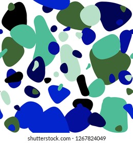 Light Blue, Green vector seamless pattern with spheres. Blurred bubbles on abstract background with colorful gradient. Pattern for design of fabric, wallpapers.