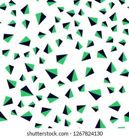 Light Blue, Green vector seamless, isometric layout with lines, triangles. Glitter abstract illustration with triangular shapes. Texture for window blinds, curtains.
