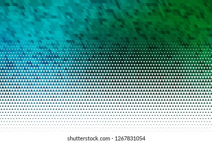 Light Blue, Green vector seamless layout with lines, triangles. Triangles on abstract background with colorful gradient. Pattern for trendy fabric, wallpapers.