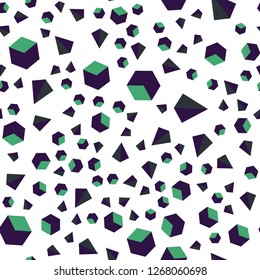 Light Blue, Green vector seamless, isometric layout with rectangles, triangles. Illustration with colorful triangles, rectangles. Pattern for trendy fabric, wallpapers.