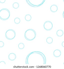 Light Blue, Green vector seamless template with circles. Glitter abstract illustration with blurred drops of rain. Design for wallpaper, fabric makers.