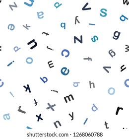 Light Blue, Green vector seamless layout with latin alphabet. Shining colorful illustration with isolated letters. Design for wallpaper, fabric makers.