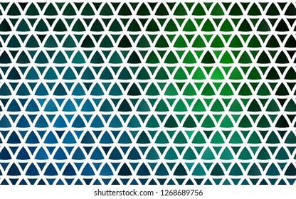 Light Blue, Green vector seamless pattern in polygonal style. Glitter abstract illustration with triangular shapes. Trendy design for wallpaper, fabric makers.