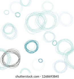 Light Blue, Green vector seamless background with bubbles. Glitter abstract illustration with blurred drops of rain. Design for textile, fabric, wallpapers.