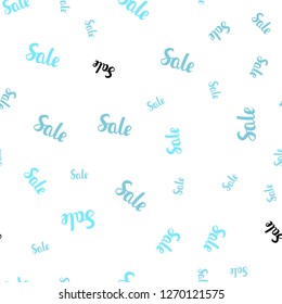 Light Blue, Green vector seamless texture with selling simbols. Abstract illustration with colorful gradient symbols of sales. Design for business ads, commercials.