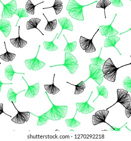 Light Blue, Green vector seamless doodle background with leaves. Glitter abstract illustration with doodles and leaves. Template for business cards, websites.