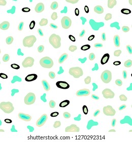 Light Blue, Green vector seamless layout with circle shapes. Blurred bubbles on abstract background with colorful gradient. Pattern for design of fabric, wallpapers.