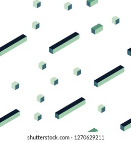 Light Blue, Green vector seamless, isometric cover in polygonal style. Abstract gradient illustration with rectangles. Design for textile, fabric, wallpapers.