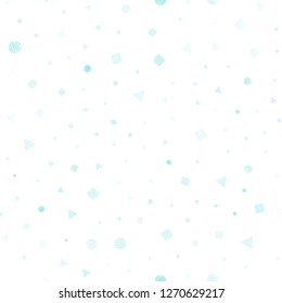 Light Blue, Green vector seamless pattern with polygonal style with circles. Decorative design in abstract style with lines, dots, cubes. Design for textile, fabric, wallpapers.