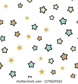 Light Blue, Green vector seamless texture with beautiful stars. Modern geometrical abstract illustration with stars. Template for business cards, websites.