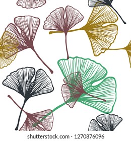 Light Blue, Green vector seamless elegant template with leaves. New colorful illustration in doodle style with leaves. Design for textile, fabric, wallpapers.