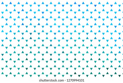 Light Blue, Green vector seamless texture in triangular style. Glitter abstract illustration with triangular shapes. Pattern for design of window blinds, curtains.