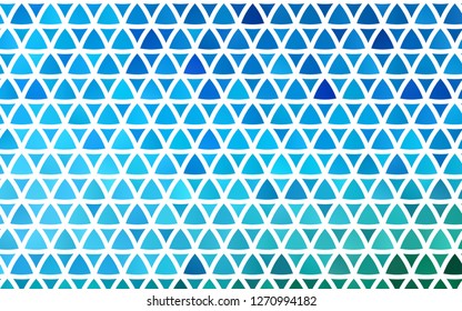 Light Blue, Green vector seamless cover in polygonal style. Triangles on abstract background with colorful gradient. Design for textile, fabric, wallpapers.