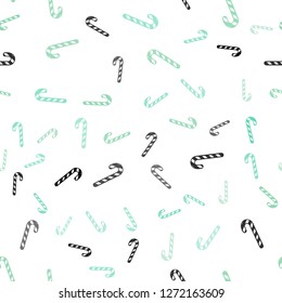 Light Blue, Green vector seamless pattern with delicious xmas candies.