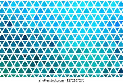 Light Blue, Green vector seamless texture in triangular style. Illustration with set of colorful triangles. Pattern for design of window blinds, curtains.