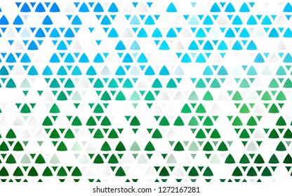 Light Blue, Green vector seamless pattern in polygonal style. Illustration with set of colorful triangles. Pattern for trendy fabric, wallpapers.