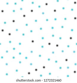 Light Blue, Green vector seamless cover with beautiful snowflakes. Shining colorful illustration with snow on abstract template. Pattern for trendy fabric, wallpapers.
