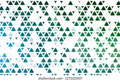 Light Blue, Green vector seamless cover in polygonal style. Decorative design in abstract style with triangles. Template for business cards, websites.