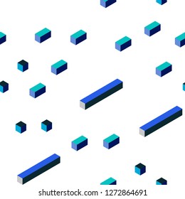 Light Blue, Green vector seamless, isometric cover in polygonal style. Abstract gradient illustration with rectangles. Template for business cards, websites.