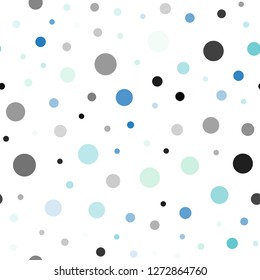 Light Blue, Green vector seamless backdrop with dots. Abstract illustration with colored bubbles in nature style. Template for business cards, websites.