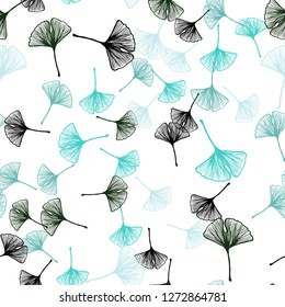 Light Blue, Green vector seamless natural backdrop with leaves. Colorful illustration in doodle style with leaves. Design for wallpaper, fabric makers.