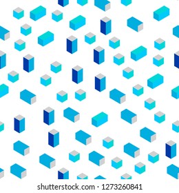 Light Blue, Green vector seamless, isometric backdrop with rhombus. Modern abstract illustration with colorful rectangles. Template for business cards, websites.