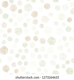 Light Blue, Green vector seamless abstract pattern with flowers. Decorative design of flowers on white background. Pattern for design of fabric, wallpapers.