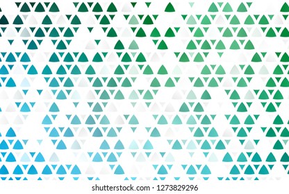 Light Blue, Green vector seamless background with triangles. Decorative design in abstract style with triangles. Trendy design for wallpaper, fabric makers.