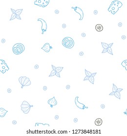 Light Blue, Green vector seamless template with organic meal. Blurred decorative design of snacks in doodle style. Pattern for menu of cafes, bars, restaurants.