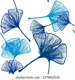 Light Blue, Green vector seamless doodle pattern with leaves. Decorative illustration with doodles on abstract template. Pattern for trendy fabric, wallpapers.