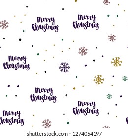 Light Blue, Green vector seamless texture with colored snowflakes. Colorful snowflakes with gradient on abstract background. Pattern for trendy fabric, wallpapers.