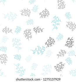Light Blue, Green vector seamless elegant template with branches. Colorful illustration in doodle style with leaves, branches. Design for wallpaper, fabric makers.