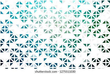 Light Blue, Green vector seamless layout with lines, triangles. Illustration with set of colorful triangles. Trendy design for wallpaper, fabric makers.