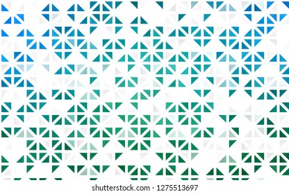 Light Blue, Green vector seamless pattern in polygonal style. Glitter abstract illustration with triangular shapes. Pattern for design of window blinds, curtains.