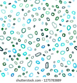 Light Blue, Green vector seamless pattern with spheres. Illustration with set of shining colorful abstract circles. Design for textile, fabric, wallpapers.